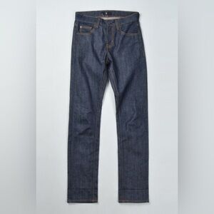 Women's Uniqlo X Jil Sander +J Blue Straight Slim Selvedge Denim Jeans Waist 26"